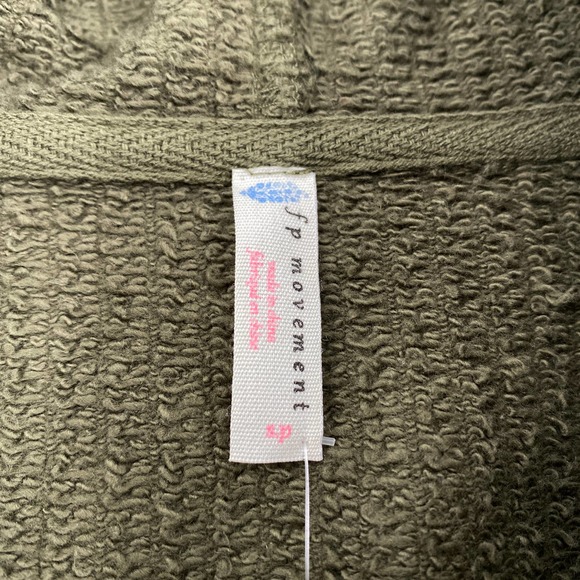Free People Movement Oversized Army Green Full Zip Hooded Jacket Coat NEW Size S - Picture 3 of 5